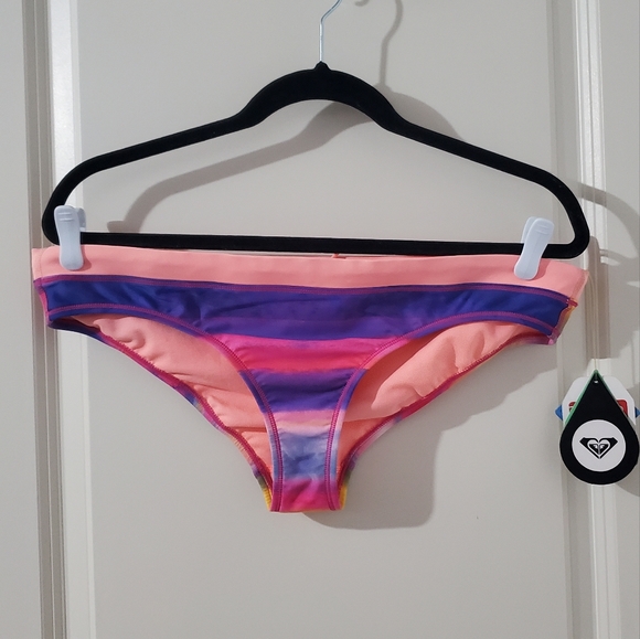 NEW Roxy Colourful Low Rise Cheeky Swimsuit Bottoms with Drawstring - Picture 2 of 3